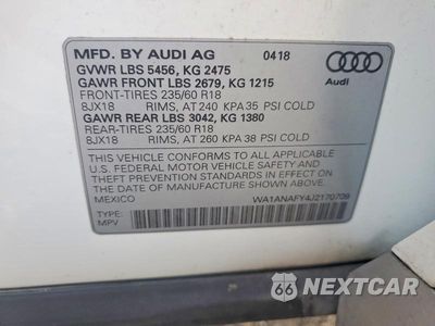 Zdjęcie 13 z 13 samochodu: 2018 AUDI Q5 PREMIUM VIN:WA1ANAFY4J2170709 - miniatura
