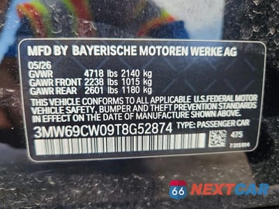 Zdjęcie 12 z 12 samochodu: 2026 BMW 3ER 330I VIN:3MW69CW09T8G52874 - miniatura