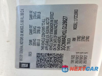 Zdjęcie 13 z 13 samochodu: 2020 CHEVROLET SILVERADO C1500 VIN:3GCNWAEH1LG128627 - miniatura