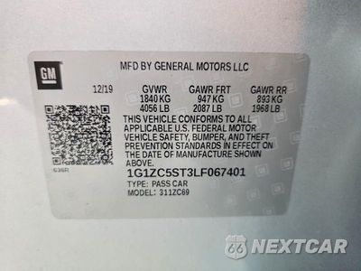 Zdjęcie 12 z 12 samochodu: 2020 CHEVROLET MALIBU LS VIN:1G1ZC5ST3LF067401 - miniatura