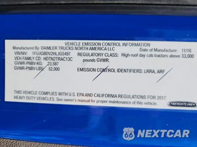 Zdjęcie 11 z 13 samochodu: 2017 FREIGHTLINER CASCADIA 113 SEMI TRUCK VIN:1FUJGBDV2HLJG5497 - miniatura