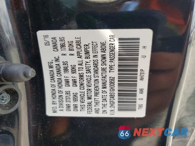 Zdjęcie 12 z 12 samochodu: 2016 HONDA CIVIC LX VIN:2HGFC4B51GH308562 - miniatura