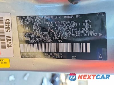 Zdjęcie 14 z 14 samochodu: 2014 TOYOTA SIENNA LE VIN:5TDKK3DC1ES430875 - miniatura