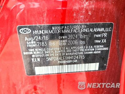 Zdjęcie 12 z 12 samochodu: 2017 HYUNDAI ELANTRA SE VIN:5NPD84LF1HH124715 - miniatura