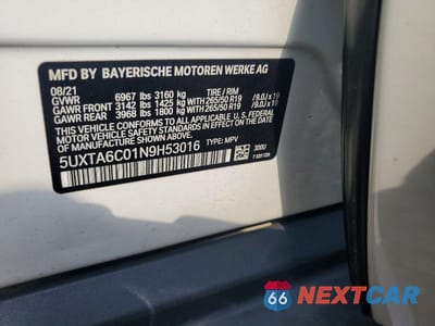 Zdjęcie 14 z 14 samochodu: 2022 BMW X5 XDRIVE45E VIN:5UXTA6C01N9H53016 - miniatura
