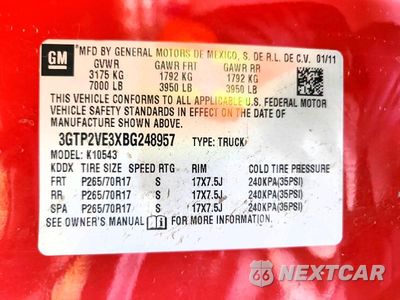 Zdjęcie 12 z 12 samochodu: 2011 GMC SIERRA K1500 SLE VIN:3GTP2VE3XBG248957 - miniatura