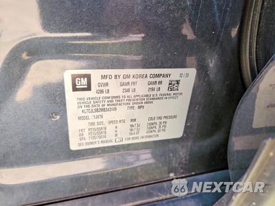 Zdjęcie 12 z 12 samochodu: 2021 CHEVROLET TRAX 1LT VIN:KL7CJLSB2MB343149 - miniatura