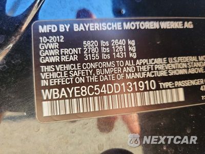 Zdjęcie 13 z 13 samochodu: 2013 BMW 750 LI VIN:WBAYE8C54DD131910 - miniatura