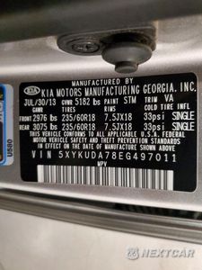 Zdjęcie 13 z 13 samochodu: 2014 KIA SORENTO EX VIN:5XYKUDA78EG497011 - miniatura
