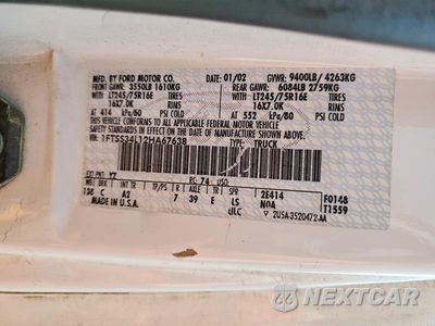 Zdjęcie 13 z 13 samochodu: 2002 FORD ECONOLINE E350 SUPER DUTY VAN VIN:1FTSS34L12HA67638 - miniatura