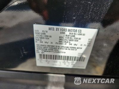 Zdjęcie 13 z 13 samochodu: 2018 FORD EXPLORER PLATINUM VIN:1FM5K8HT3JGB27519 - miniatura
