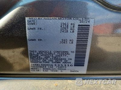 Zdjęcie 12 z 12 samochodu: 2025 NISSAN ALTIMA SV VIN:1N4BL4DV0SN335316 - miniatura