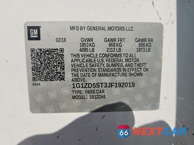 Zdjęcie 12 z 12 samochodu: 2018 CHEVROLET MALIBU LT VIN:1G1ZD5ST3JF192019 - miniatura
