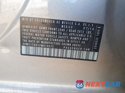 Zdjęcie 12 z 12 samochodu: 2015 VOLKSWAGEN GOLF VIN:3VW217AU1FM014573 - miniatura