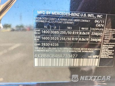 Zdjęcie 13 z 13 samochodu: 2011 MERCEDES-BENZ ML 350 4MATIC VIN:4JGBB8GB4BA733427 - miniatura