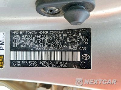 Zdjęcie 12 z 12 samochodu: 2022 TOYOTA COROLLA SE VIN:JTDS4MCE2N3506494 - miniatura