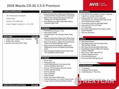Zdjęcie 13 z 14 samochodu: 2026 MAZDA CX-50 PREMIUM VIN:7MMVABDL5TN472270 - miniatura
