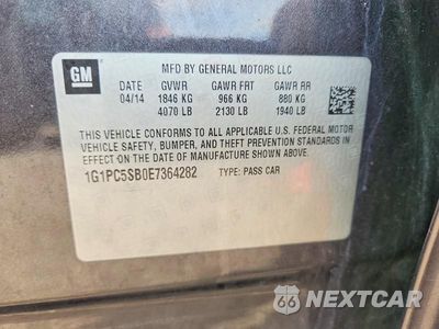 Zdjęcie 13 z 13 samochodu: 2014 CHEVROLET CRUZE LT VIN:1G1PC5SB0E7364282 - miniatura