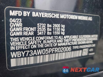 Zdjęcie 12 z 12 samochodu: 2023 BMW I4 EDRIVE 40 VIN:WBY73AW05PFR02006 - miniatura