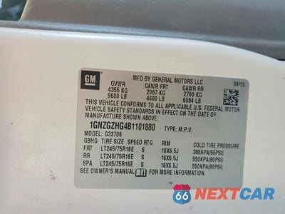 Zdjęcie 13 z 13 samochodu: 2011 CHEVROLET EXPRESS G3500 LS VIN:1GNZGZHG4B1101880 - miniatura