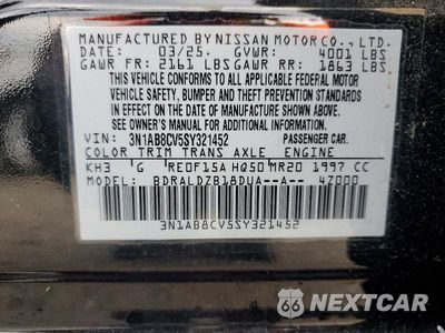Zdjęcie 13 z 13 samochodu: 2025 NISSAN SENTRA SV VIN:3N1AB8CV5SY321452 - miniatura