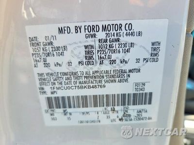Zdjęcie 12 z 12 samochodu: 2011 FORD ESCAPE XLS VIN:1FMCU0C75BKB48769 - miniatura