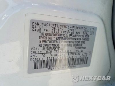 Zdjęcie 12 z 12 samochodu: 2019 NISSAN SENTRA SV VIN:3N1AB7AP4KY404868 - miniatura