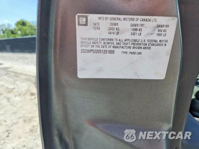 Zdjęcie 12 z 12 samochodu: 2005 PONTIAC GRAND PRIX VIN:2G2WP522051231806 - miniatura