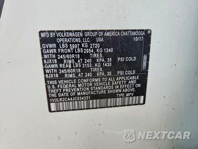 Zdjęcie 12 z 12 samochodu: 2018 VOLKSWAGEN ATLAS SE VIN:1V2LR2CA4JC534331 - miniatura