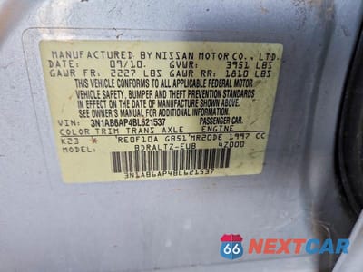 Zdjęcie 12 z 12 samochodu: 2011 NISSAN SENTRA 2.0 VIN:3N1AB6AP4BL621537 - miniatura