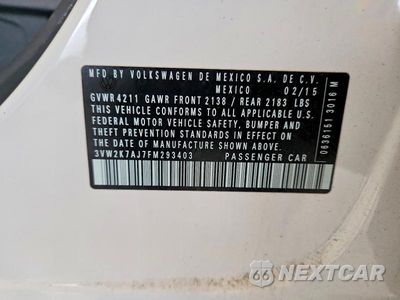 Zdjęcie 12 z 12 samochodu: 2015 VOLKSWAGEN JETTA BASE VIN:3VW2K7AJ7FM293403 - miniatura