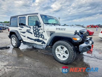 Czwarte zdjęcie samochodu z boku: 2021 JEEP WRANGLER UNLIMITED SPORT VIN:1C4HJXDG0MW521190 - miniatura