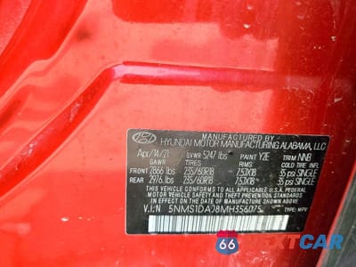 Zdjęcie 13 z 13 samochodu: 2021 HYUNDAI SANTA FE SE VIN:5NMS1DAJ8MH356075 - miniatura