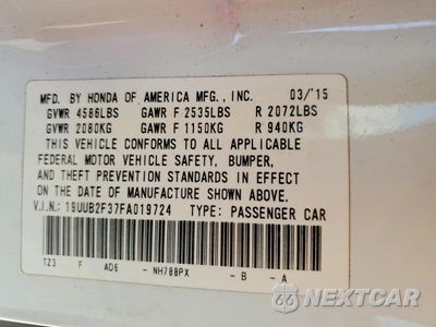 Zdjęcie 13 z 13 samochodu: 2015 ACURA TLX VIN:19UUB2F37FA019724 - miniatura