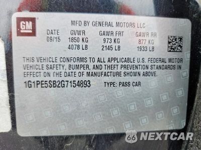 Zdjęcie 12 z 12 samochodu: 2016 CHEVROLET CRUZE LIMITED LT VIN:1G1PE5SB2G7154893 - miniatura