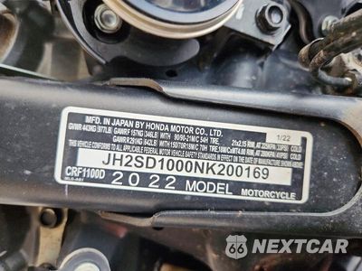 Zdjęcie 9 z 9 samochodu: 2022 HONDA CRF1100 D VIN:JH2SD1000NK200169 - miniatura