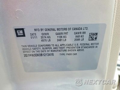 Zdjęcie 12 z 12 samochodu: 2011 CHEVROLET IMPALA LS VIN:2G1WA5EK0B1213416 - miniatura