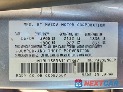Zdjęcie 13 z 13 samochodu: 2010 MAZDA 3 I VIN:JM1BL1SF5A1171247 - miniatura