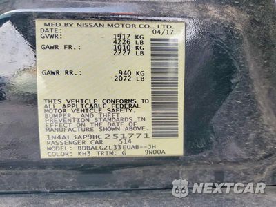 Zdjęcie 12 z 12 samochodu: 2017 NISSAN ALTIMA VIN:1N4AL3AP9HC251771 - miniatura