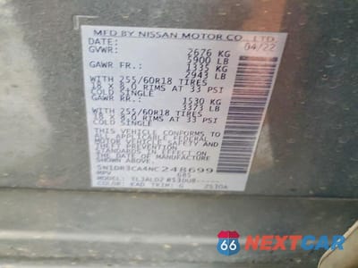 Zdjęcie 12 z 12 samochodu: 2022 NISSAN PATHFINDER SL VIN:5N1DR3CA4NC248699 - miniatura