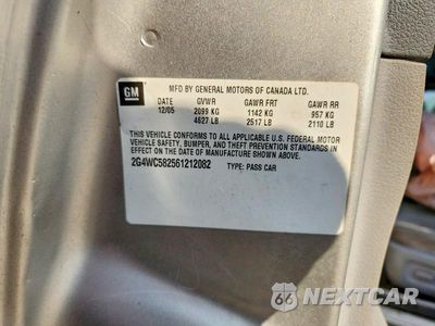 Zdjęcie 12 z 12 samochodu: 2006 BUICK LACROSSE CX VIN:2G4WC582561212082 - miniatura
