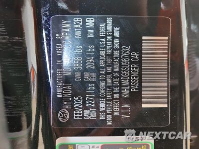 Zdjęcie 12 z 12 samochodu: 2025 HYUNDAI ELANTRA SEL SPORT VIN:KMHLM4DG6SU987632 - miniatura