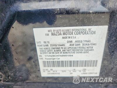 Zdjęcie 12 z 12 samochodu: 2010 MAZDA 6 I VIN:1YVHZ8CH7A5M51594 - miniatura