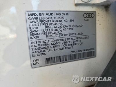Zdjęcie 12 z 12 samochodu: 2018 AUDI Q7 PREMIUM PLUS VIN:WA1LHAF74JD045995 - miniatura