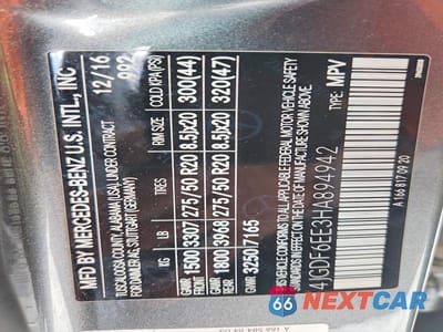 Zdjęcie 13 z 13 samochodu: 2017 MERCEDES-BENZ GLS 450 4MATIC VIN:4JGDF6EE3HA894942 - miniatura