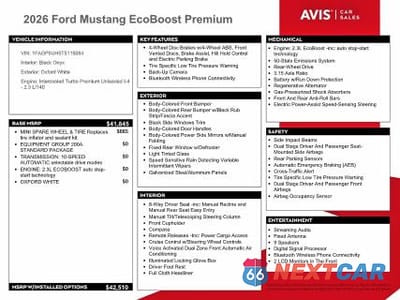 Zdjęcie 12 z 13 samochodu: 2026 FORD MUSTANG VIN:1FAGP8UH5T5115084 - miniatura