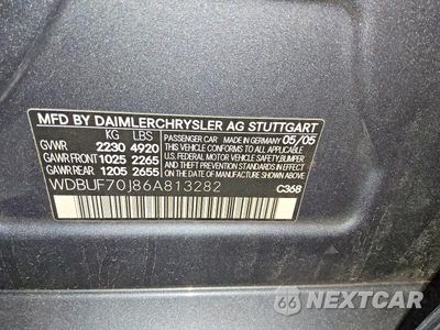 Zdjęcie 12 z 12 samochodu: 2006 MERCEDES-BENZ E 500 VIN:WDBUF70J86A813282 - miniatura