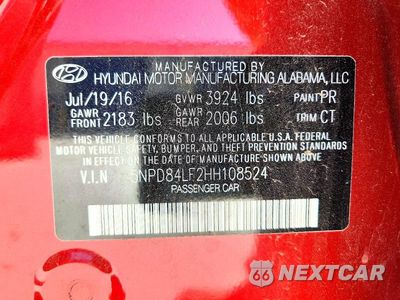 Zdjęcie 12 z 12 samochodu: 2017 HYUNDAI ELANTRA LIMITED VIN:5NPD84LF2HH108524 - miniatura