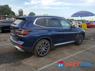 Trzecie zdjęcie samochodu z tyłu: 2022 BMW X3 SDRIVE30I VIN:5UX43DP03N9K62716 - miniatura