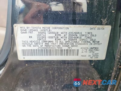 Zdjęcie 12 z 12 samochodu: 2004 TOYOTA RAV4 BASE VIN:JTEHD20V846017853 - miniatura